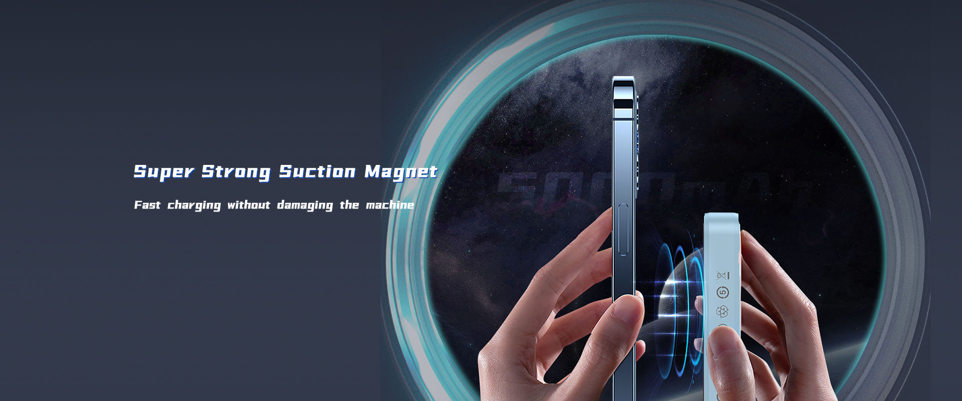 RPB-W07 Wireless Power Bank 5000mAh with Stand - باور بانك RPB-W07 لاسلكي بسعة 5000mAh مع حامل