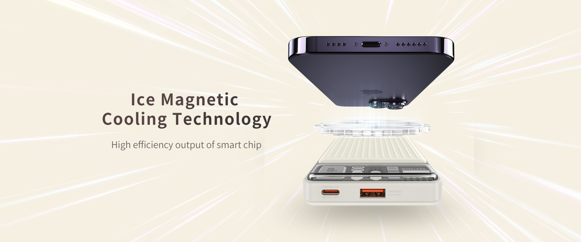 RECCI RPB-W18 22.5W+15W MAGNETIC WIRELESS POWER BANK 10000MAH باور بانك ريتشي