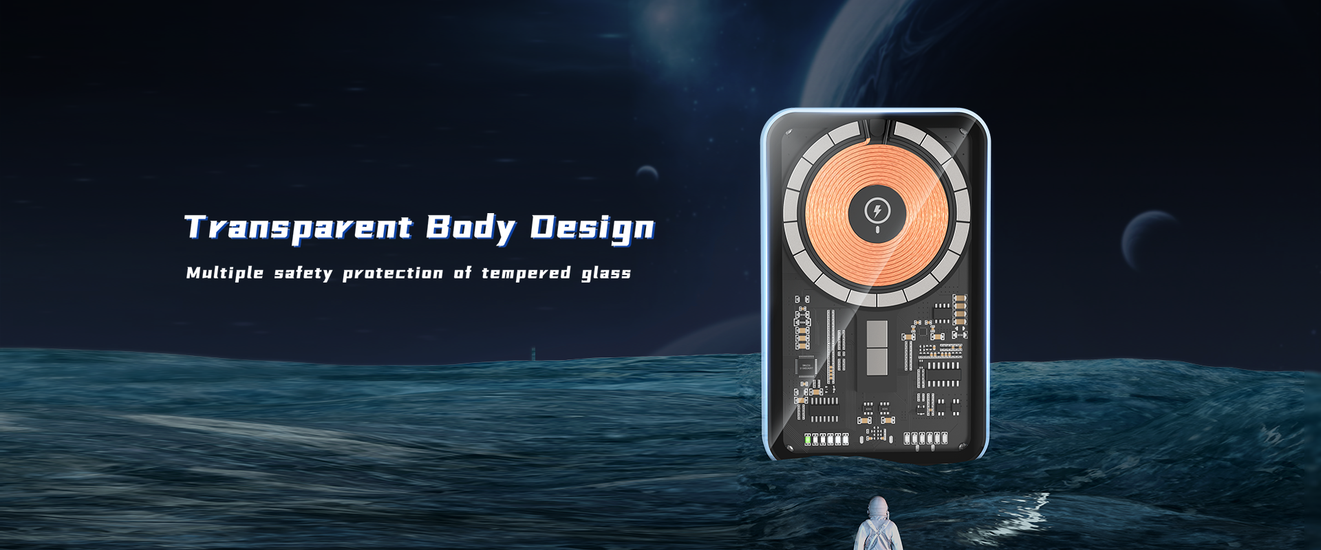 RPB-W07 Wireless Power Bank 5000mAh with Stand - باور بانك RPB-W07 لاسلكي بسعة 5000mAh مع حامل