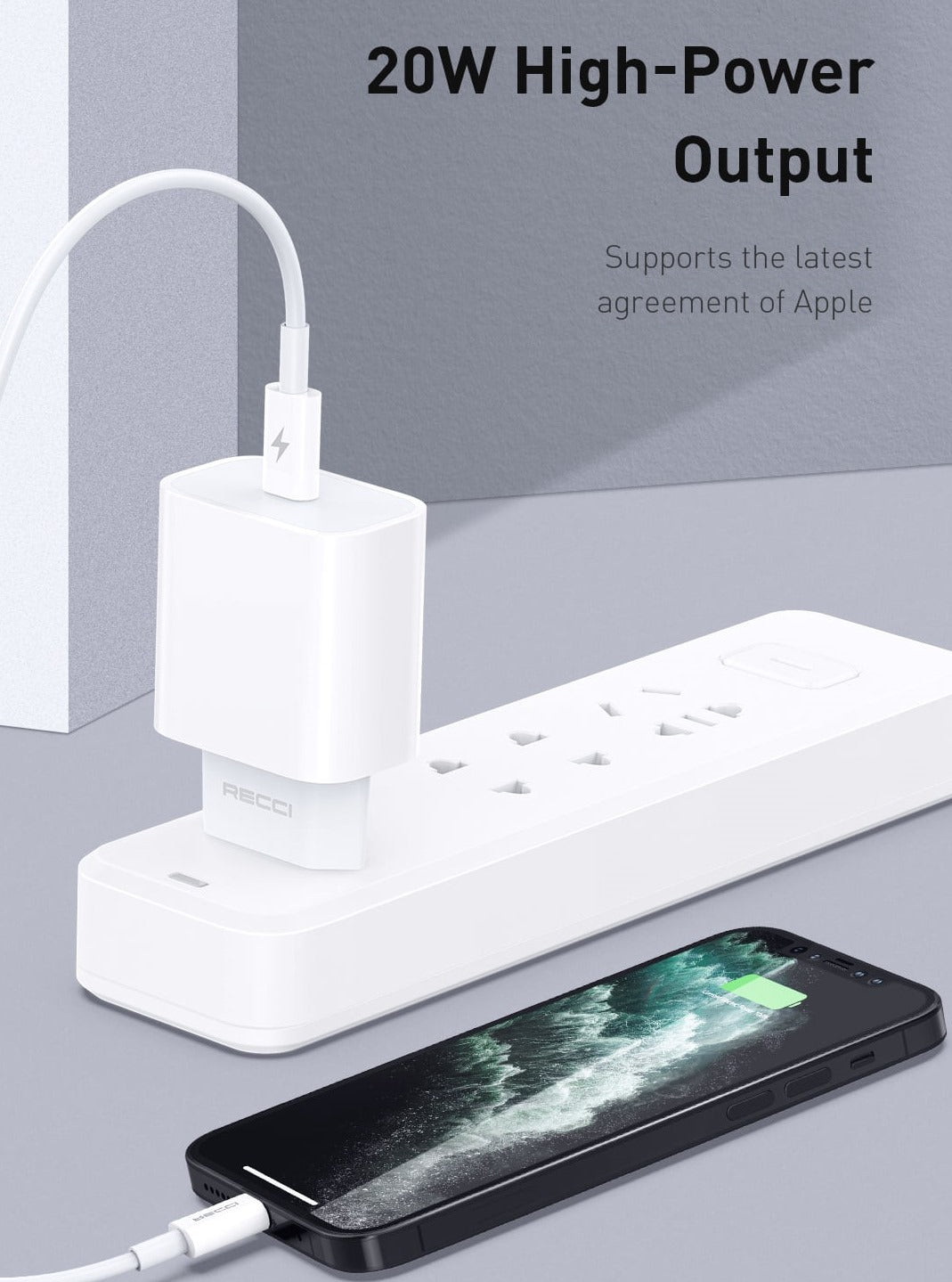 Recci RTC-P01E 20W PD Wall Charger