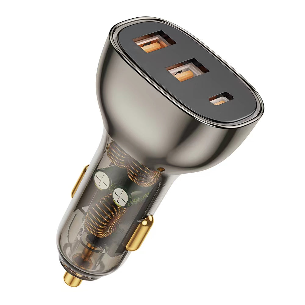 RCC-N18 93W Car Charger | USB-C + Dual USB-A | PD3.0 & QC3.0 - شاحن سيارة RCC-N18 بقدرة 93W | منفذ USB-C + منفذين USB-A | يدعم PD3.0 و QC3.0