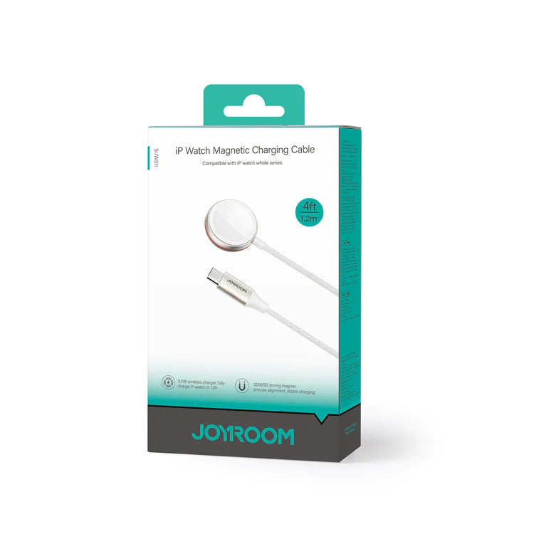 Joyroom iWatch magnetic charging cable box, white USB-C cable, 1.2m
