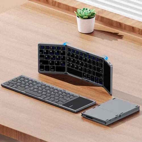Recci Triple Folding Touch Bluetooth Keyboard RCS-K01 - لوحة مفاتيح Recci ثلاثية الطي تعمل باللمس بتقنية البلوتوث