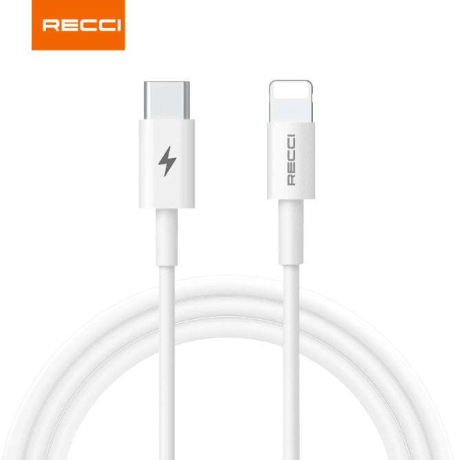 Recci, RTC-P05L, Silicone Material Fast Charging and Data Transfer Cable, USB to Lightning 2.4A Port Support Fast Charging, Compatible with All Lightning Devices, Cord Length 150cm, كابل ريتشي