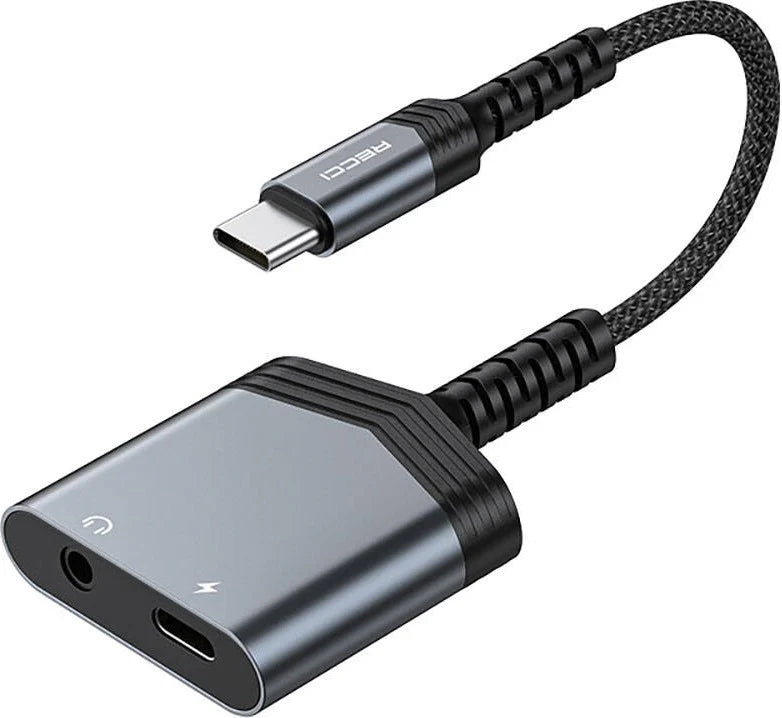 RDS-A19 Type-C to 3.5mm + Type-C Converter Cable | 2-in-1 PD 60W - كابل RDS-A19 من Type-C إلى 3.5 مم + Type-C | محول 2 في 1 مع دعم PD 60W