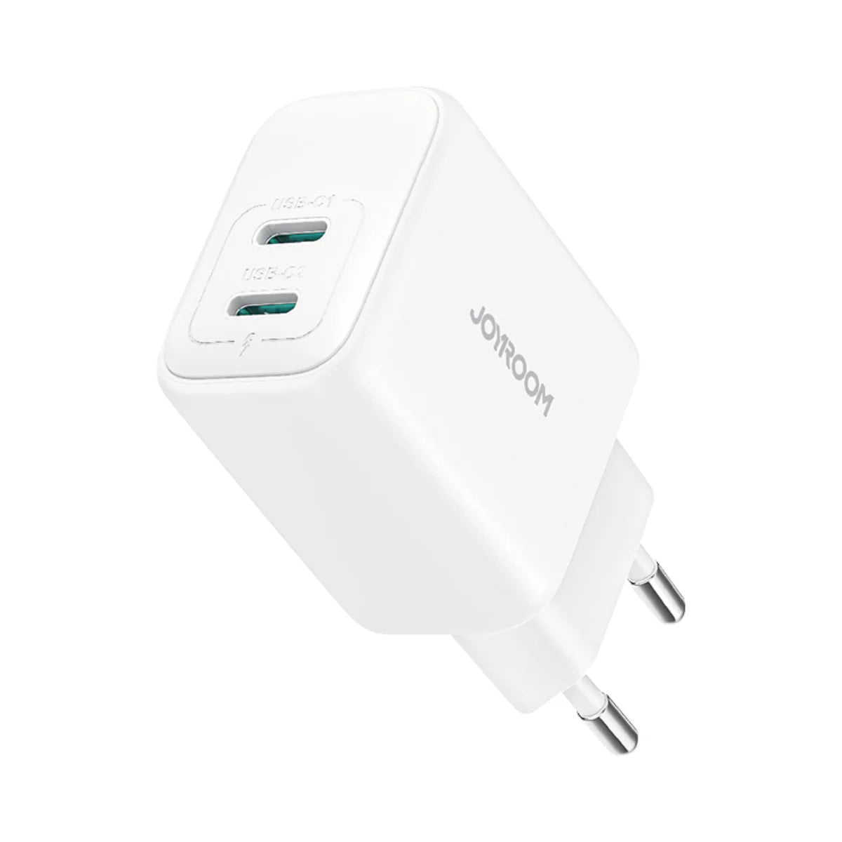 JR-TCF12 20W Dual USB-C Fast Charger | White - شاحن JR-TCF12 سريع 20W بمنفذين USB-C | أبيض