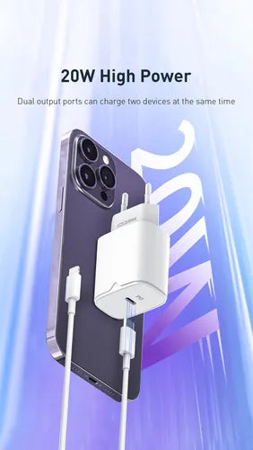 RC50E 20W USB-A Fast Charger (PD + QC3.0) - شاحن RC50E سريع بقدرة 20W مع منفذ USB-A (PD + QC3.0)