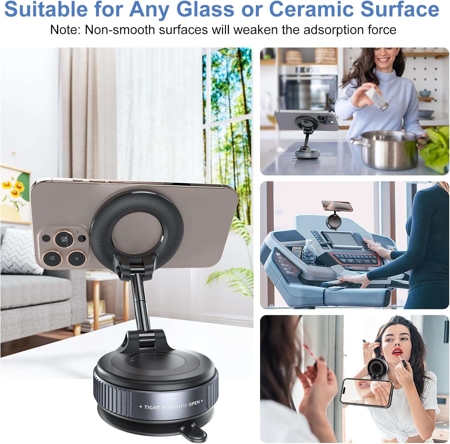 Magnetic car phone holder with suction cup, car holder, 360 degree rotating design and super RZ03