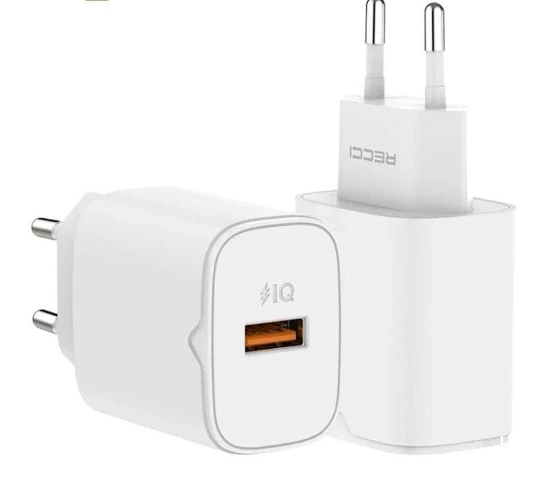 Recci RC51E QC18W Fast Charging Adapter  -  وات18 شاحن حائط ريتشي