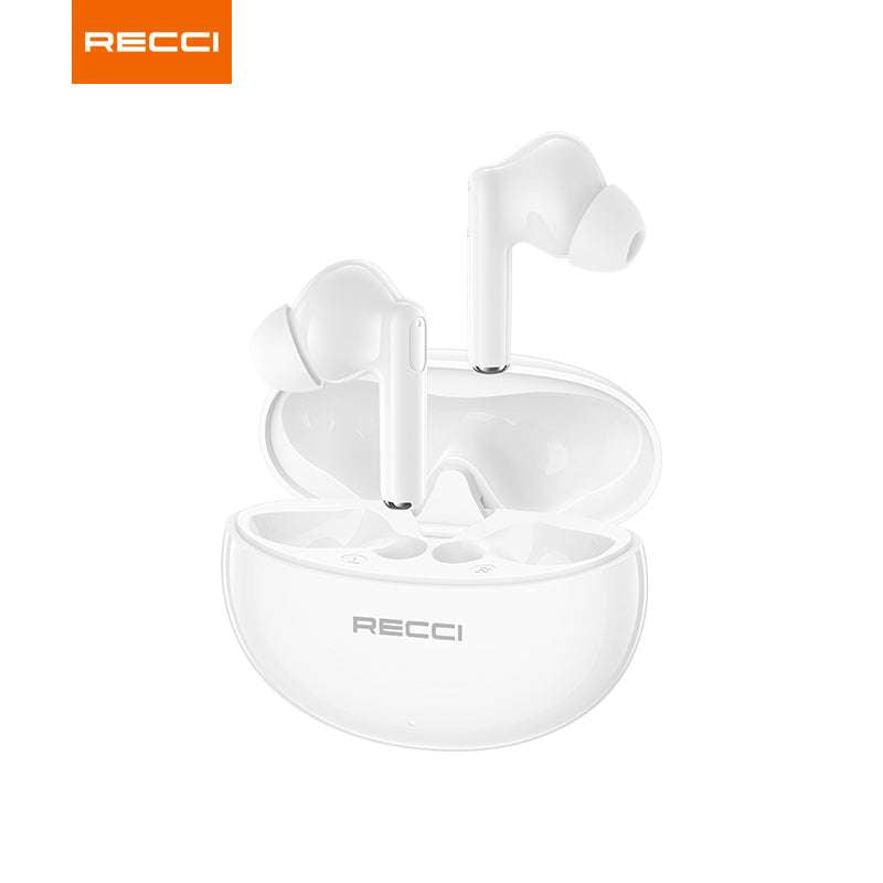 White true wireless earbuds with open charging case