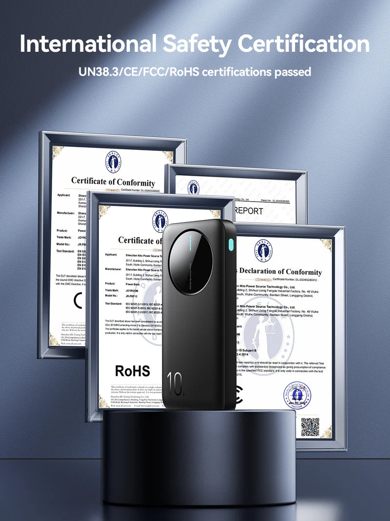 JOYROOM JR-PBF12 2.4A LED Power Bank 22.5W 10000mAh باور بانك F12 - ضمان تراست