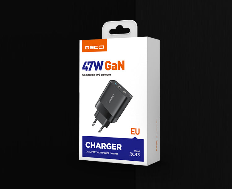 Recci 47W GaN EU plug PD charger RC43