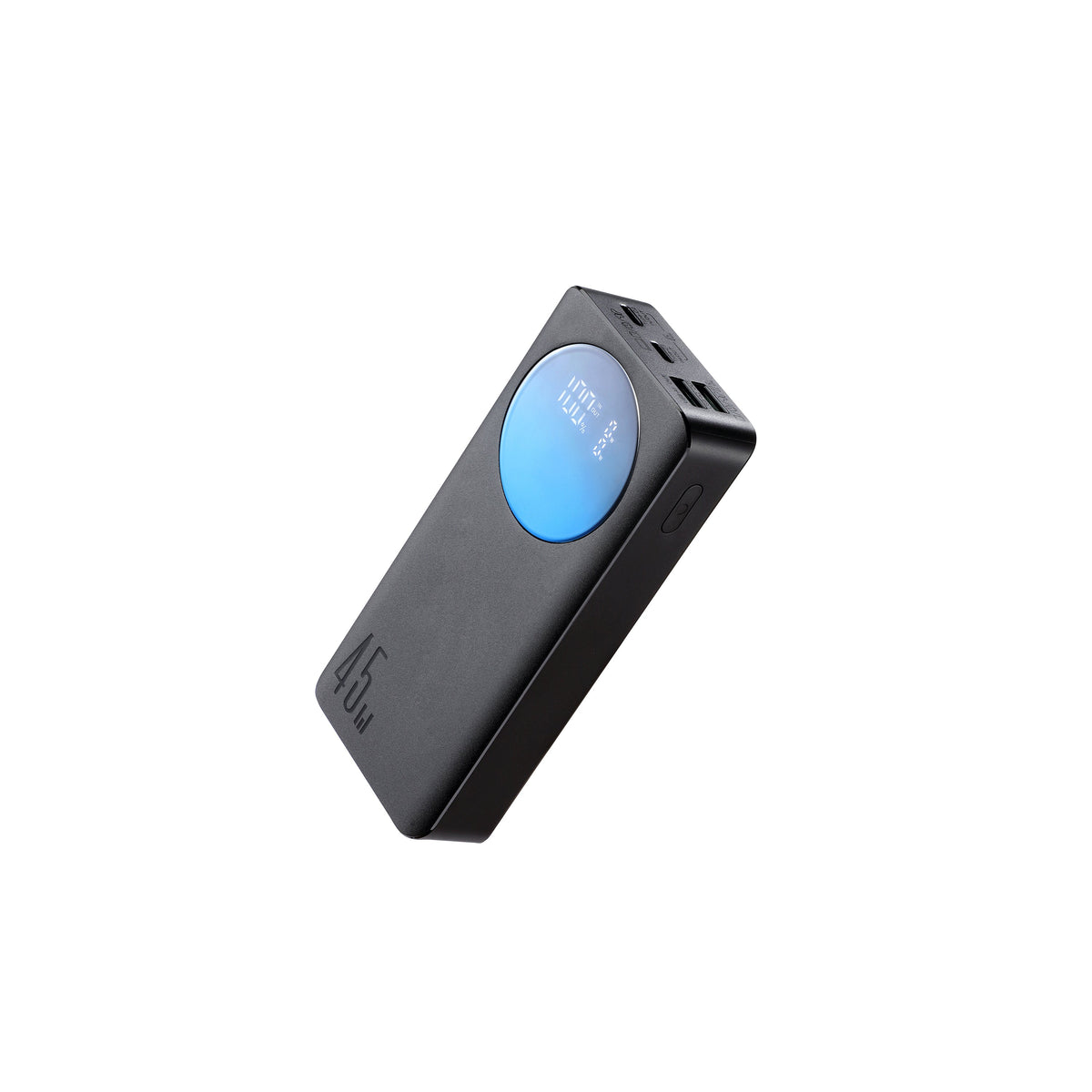 Joyroom portable power bank, black, with digital display and LED power indicator