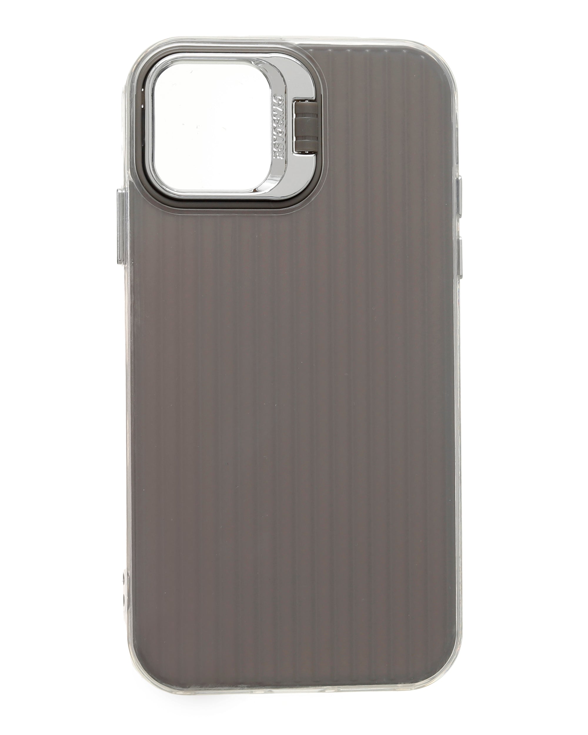 CYN stand case for phone, dark gray textured cover with camera cutout