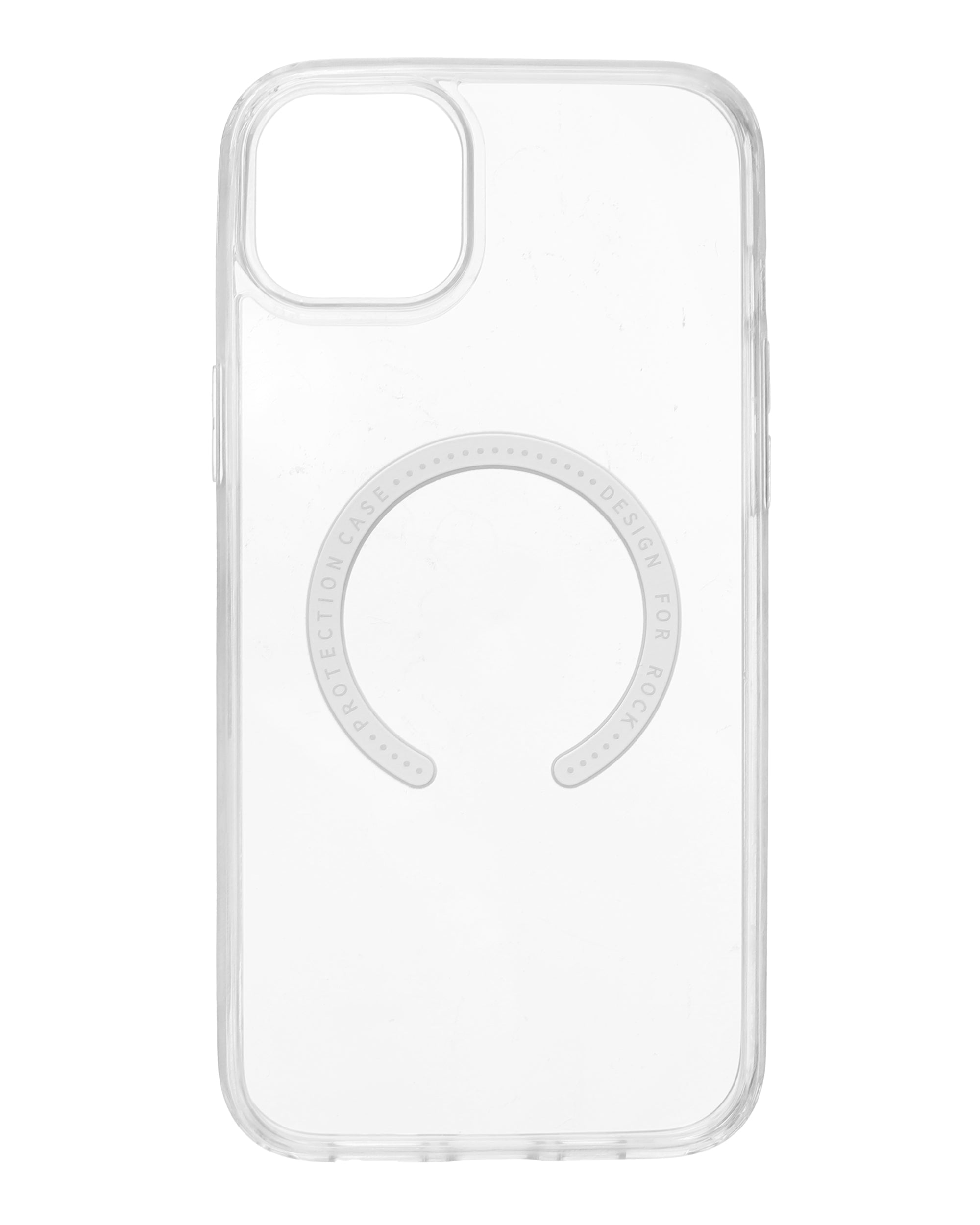 Clear iPhone ROCK case with circular grip design on back