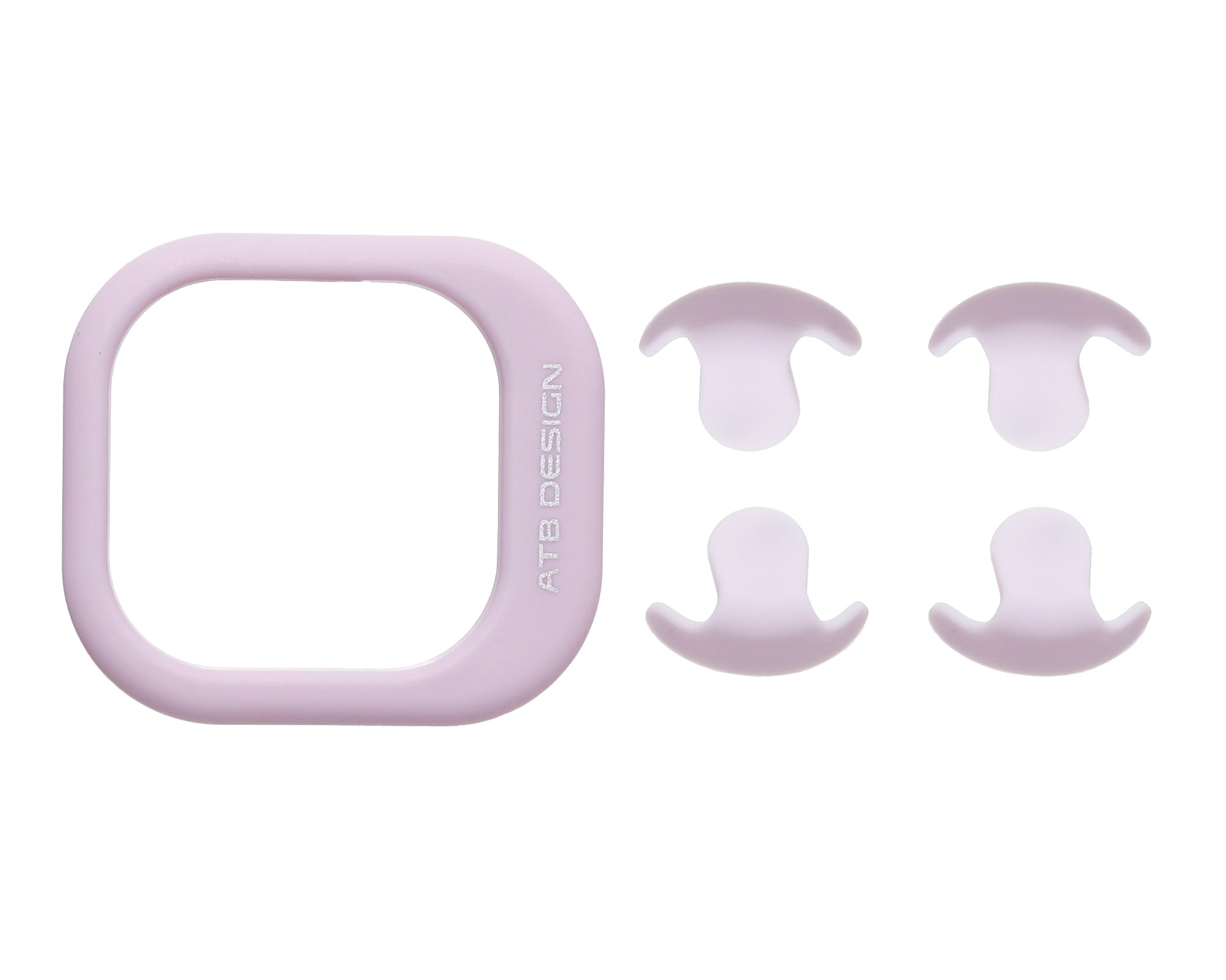 Lavender ATB case with square cutout and four curved grip pieces