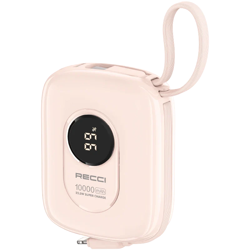 Recci RPB-P79 10000mAh Power Bank with Built-in Cables