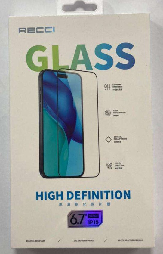 Glass screen protector packaging for iPhone 15 Pro Max, high definition 6.7-inch
