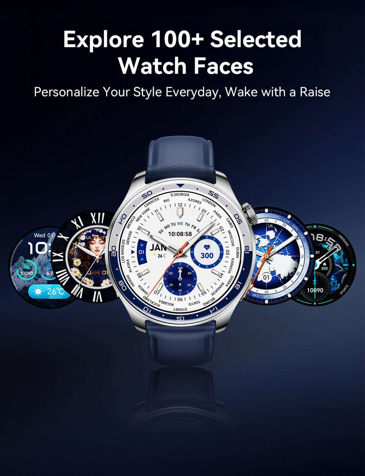 Joyroom JR-FC3 smart watch with blue strap and round display face