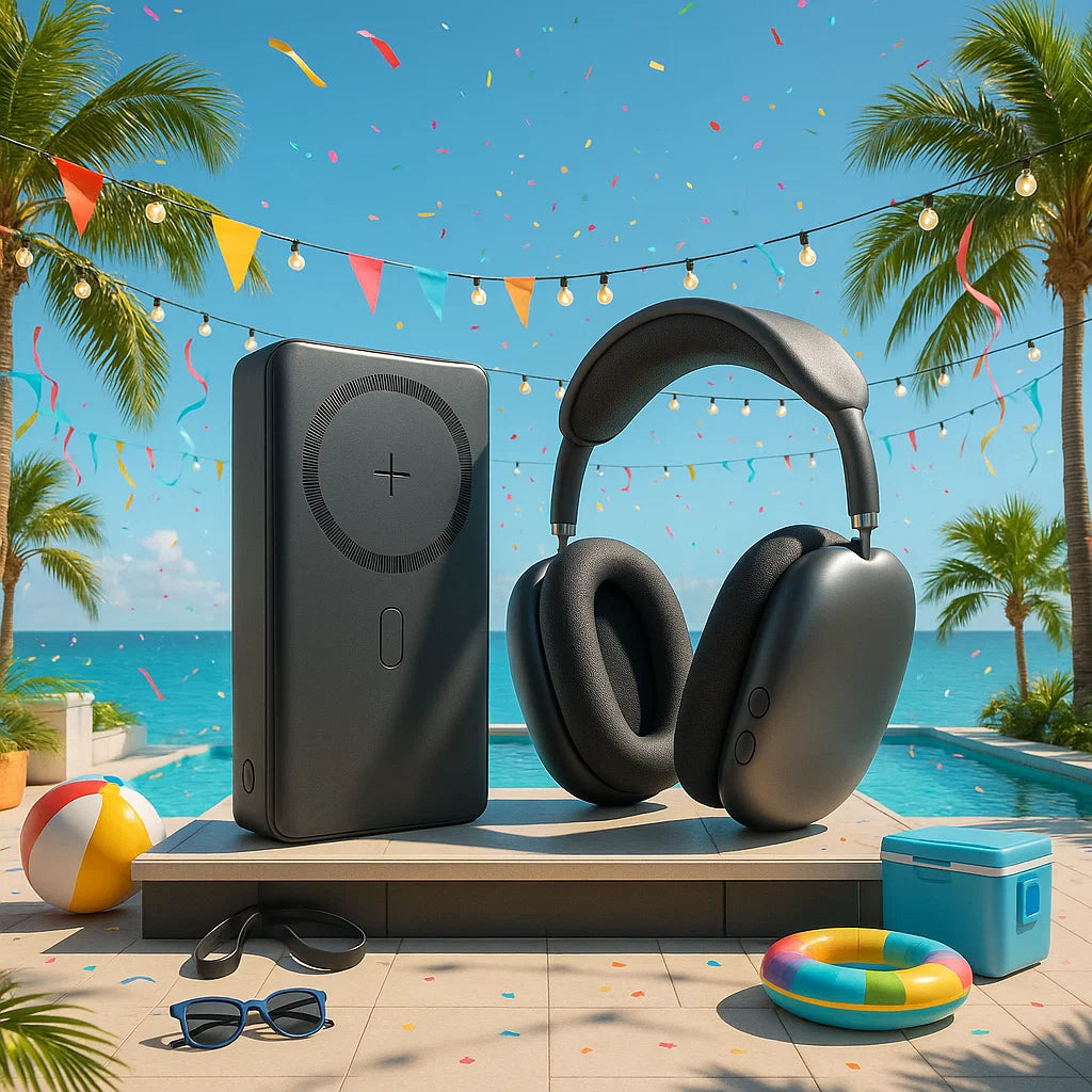 Joyroom Summer Bundle PowerBank M01 + HeadPhone JH1 🏖️🏄♀️ عرض الصيف من جيروم