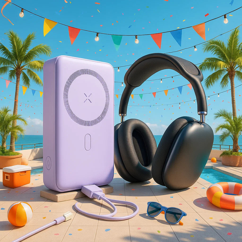Joyroom Summer Bundle PowerBank M01 + HeadPhone JH1 🏖️🏄♀️ عرض الصيف من جيروم