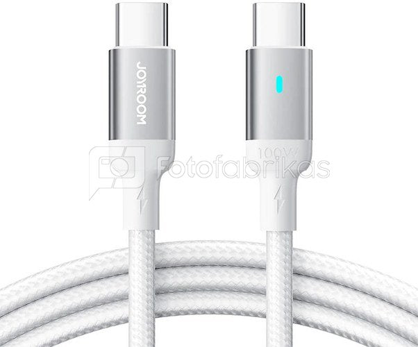 Cablu de date si incarcare JoyRoom (S-CC100A10) USB Type-C USB Type-C Fast Charging 100W, 480Mbps, 1.2m - White