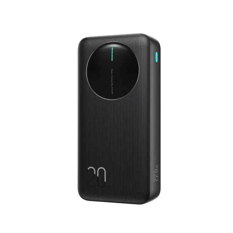 Joyroom black power bank with circular LED display and ridged body