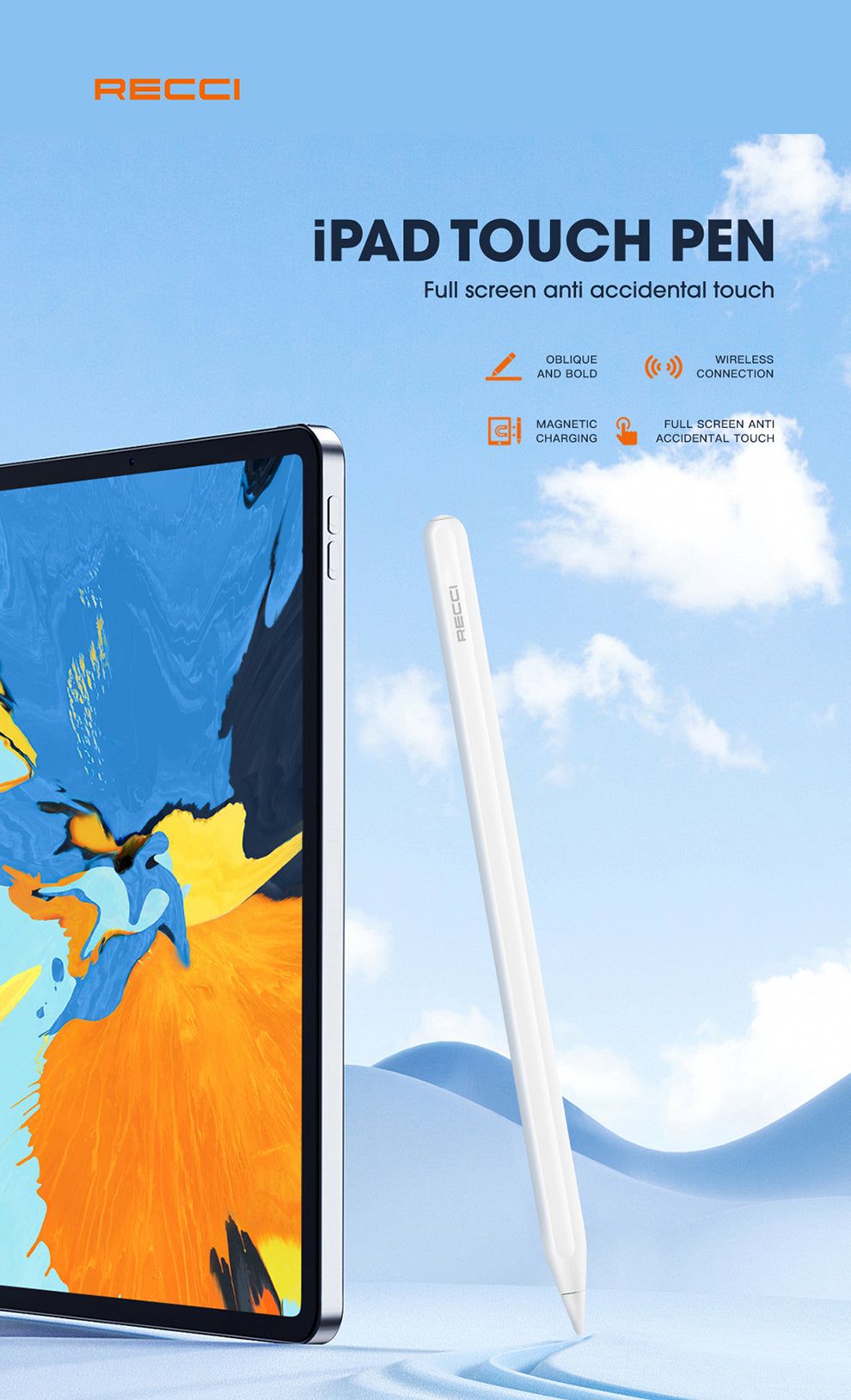 RCS-S07 Magnetic Stylus Pen | White - قلم  المغناطيسي | أبيض