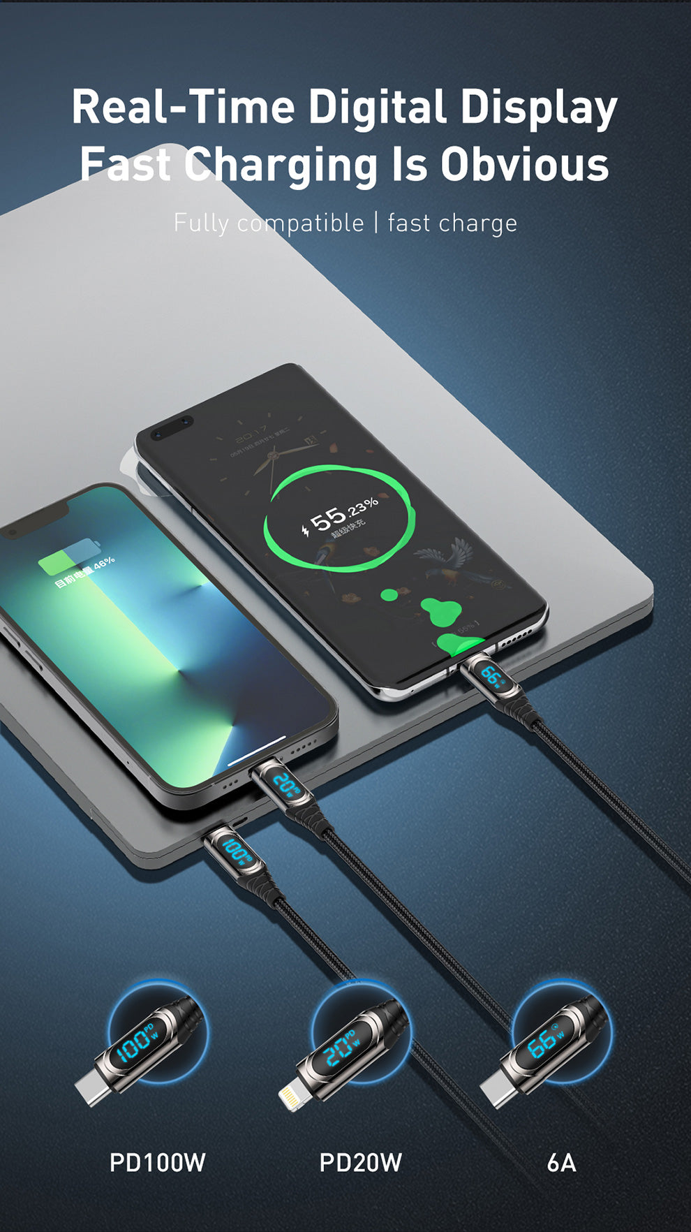 RTC-P21CC (100W) Type-C to Lightning Cable | 20W PD Fast Charging - كابل RTC-P21CC (100W) تايب-سي إلى Lightning | شحن سريع PD 20W