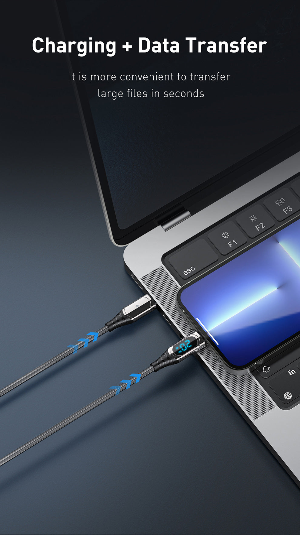 RTC-P21CC (100W) Type-C to Lightning Cable | 20W PD Fast Charging - كابل RTC-P21CC (100W) تايب-سي إلى Lightning | شحن سريع PD 20W