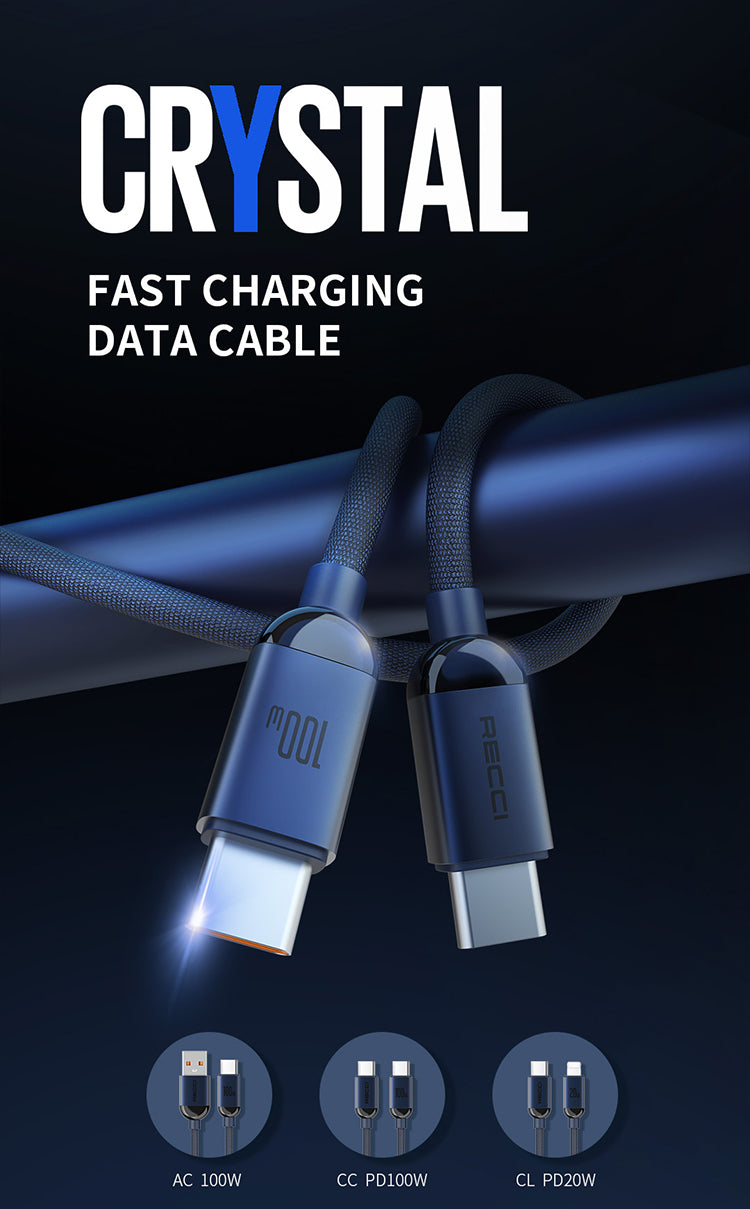 RECCI RS09CC CRYSTAL FAST CHARGING DATA CABLE