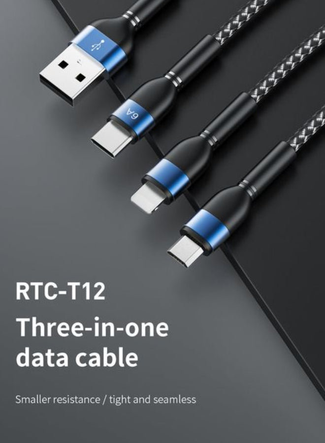 Recci cable 3*1 Type-C  +Lightning +Micro Starlight 120cm RTC-T12 - Trust Egypt