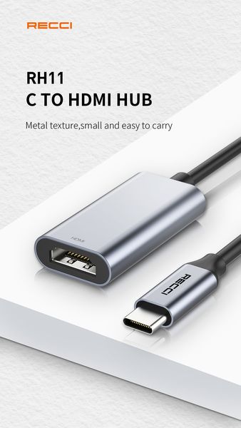 Recci Convert Type-C To  HDMI  HUB RH11 - Trust Egypt