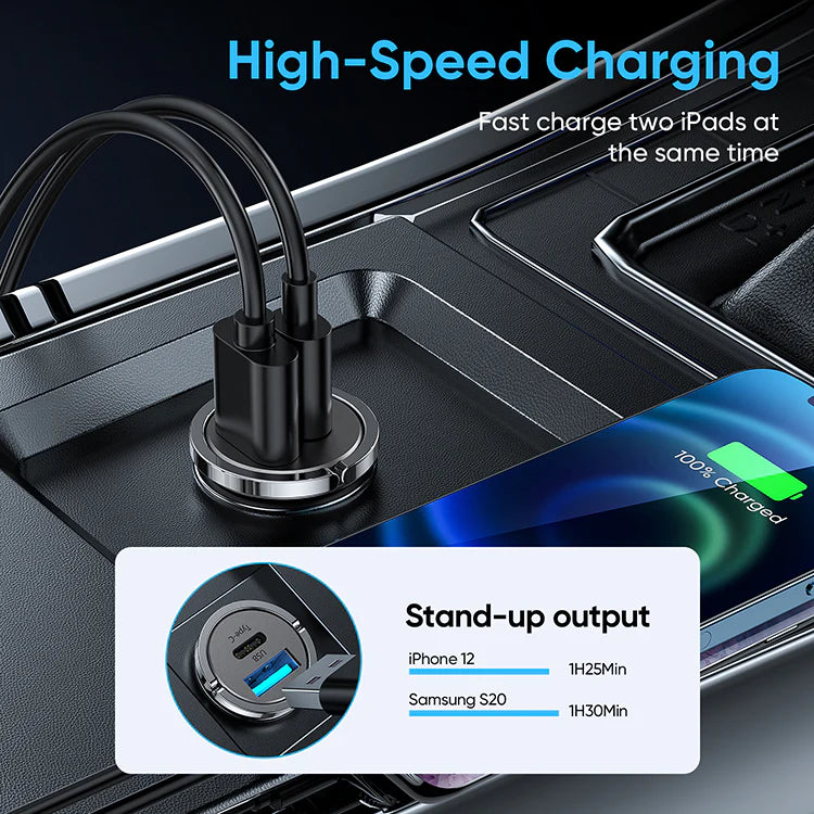 Joyroom C-A35 45W Mini 2-port ring-pull fast car charger