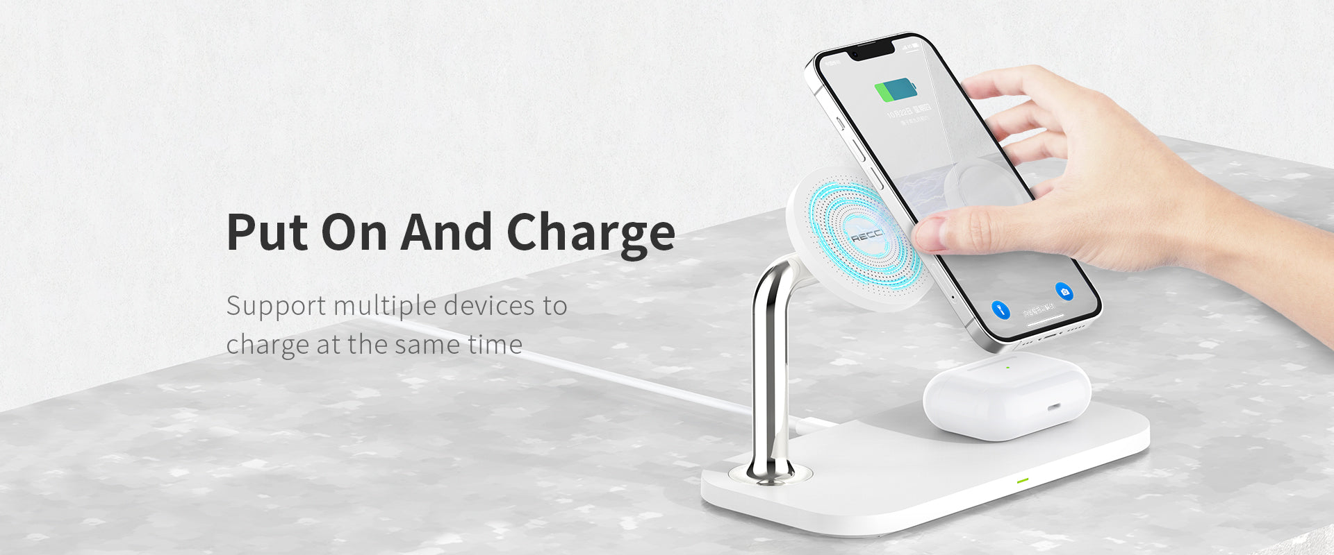 RCW-20 Wireless Charger 3 in 1magnetic suction wireless charging