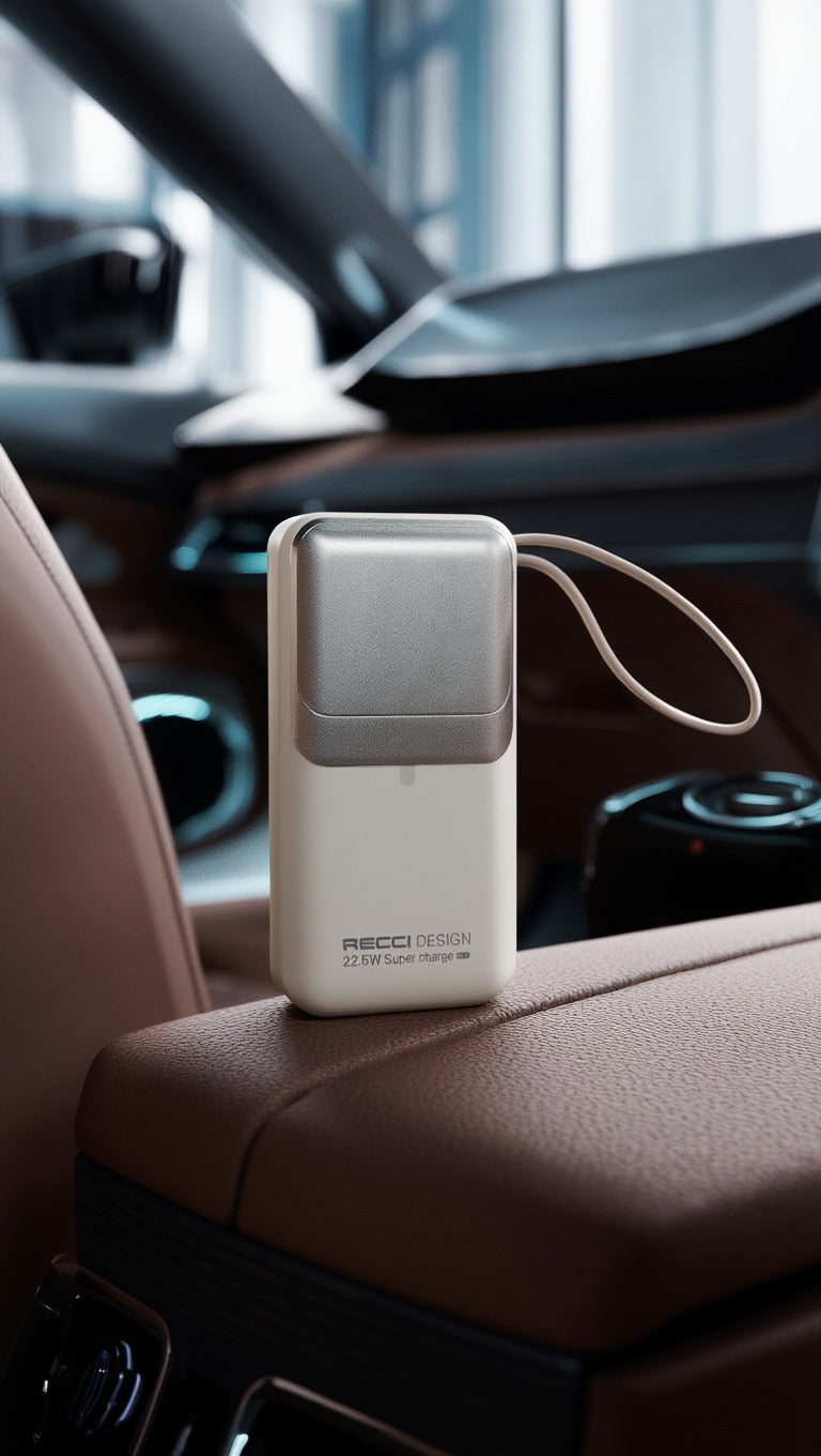 Recci RPB-P60 10000mAh Power Bank – Fast Charging with Built-in Cable