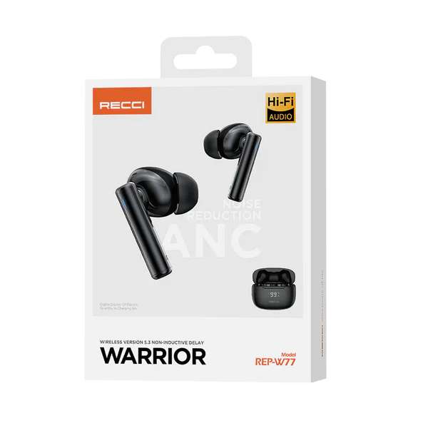 Recci Warrior Wireless Bluetooth 5.3 In-Ear Airpods REP-W77   سماعات أذن بلوتوث لاسلكية ريتشي