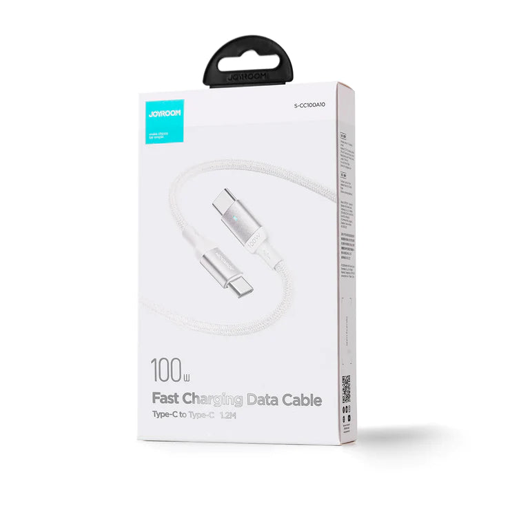 Cablu de date si incarcare JoyRoom (S-CC100A10) USB Type-C USB Type-C Fast Charging 100W, 480Mbps, 1.2m - White