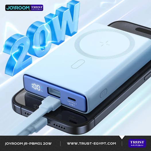 JR-PBM01 20W Magnetic Wireless Power Bank with Built-in Cable&Kickstand 10000mAh باور بانك جيروم