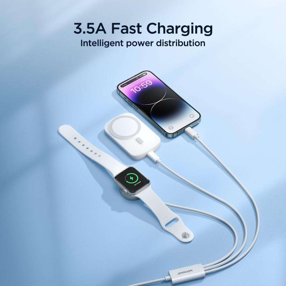 S-IW008 3-In-1 iP Watch Magnetic Charger+Lightning+Type-C cable (USB-A) 1.2M