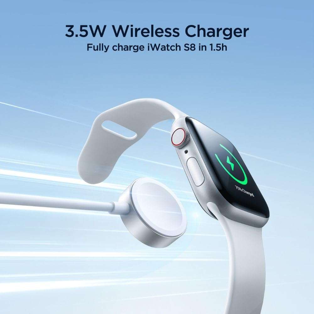 S-IW008 3-In-1 iP Watch Magnetic Charger+Lightning+Type-C cable (USB-A) 1.2M