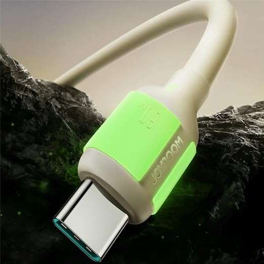Joyroom S-A53 Fluorescent Series 60W Type-C to Type-C Fast Charging Data Cable, 2 m Length, Beige