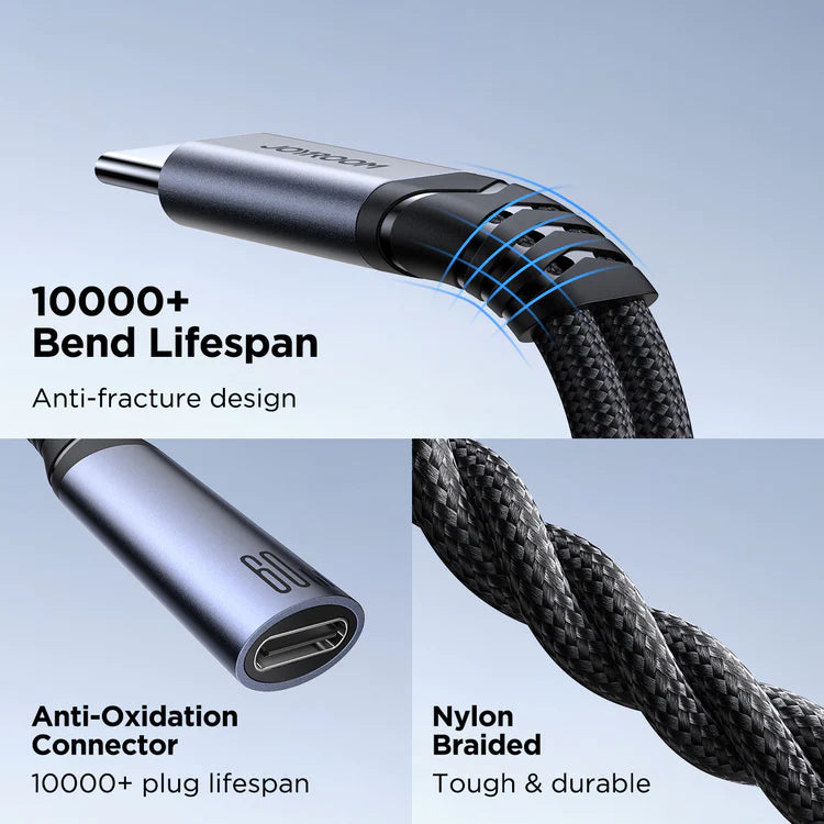 Braided Type-C audio adapter with dual Type-C ports for reliable durability
