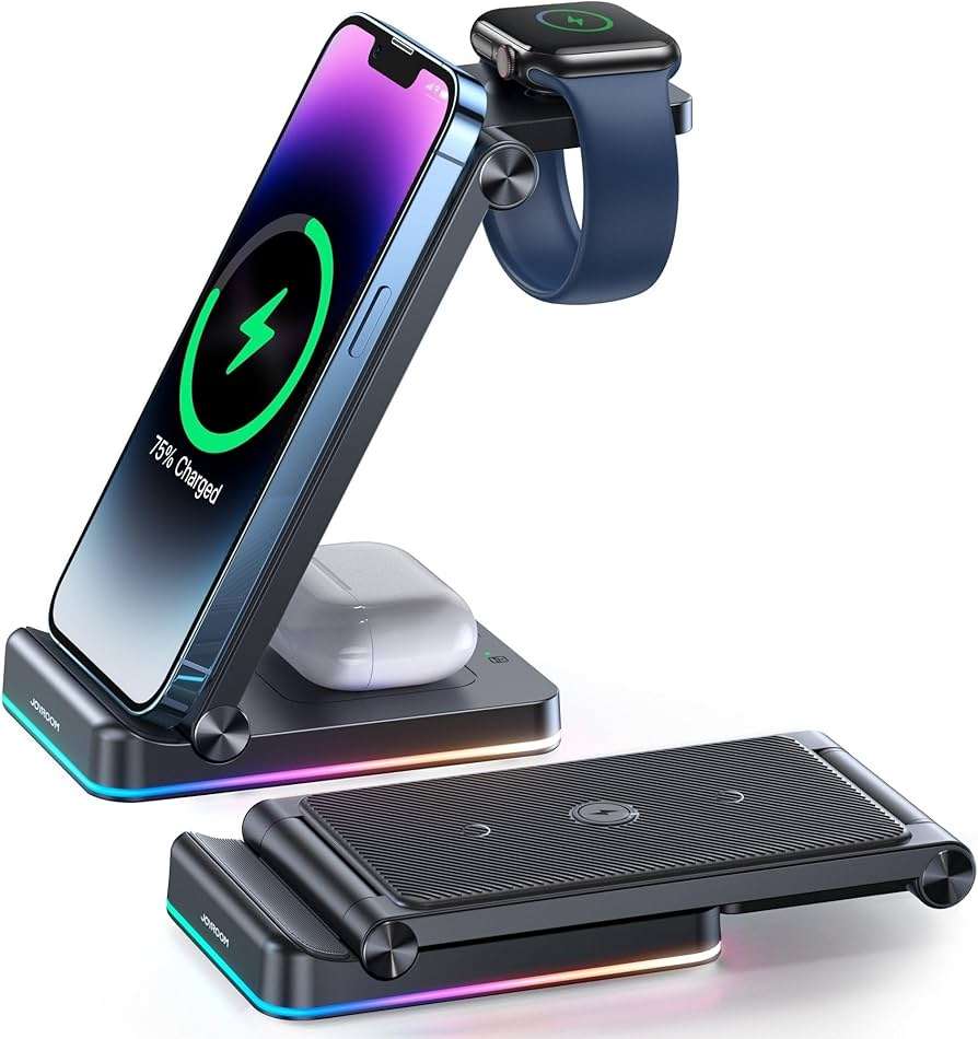 JR-WQN01 3-in-1 Foldable Wireless Charging Station