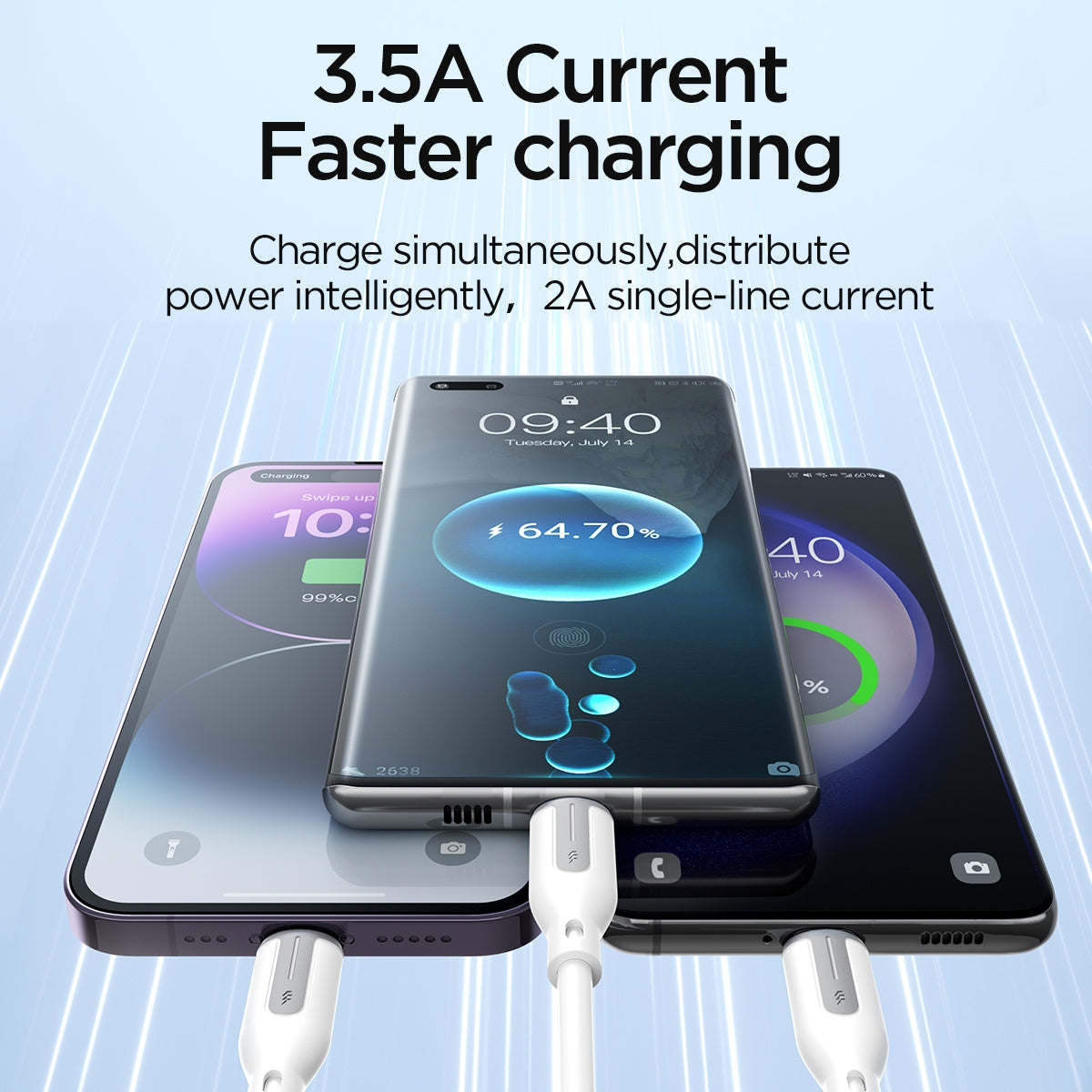 S-1T3018A15 3.5A 3.5A Lightning+Type-C+Micro 3-in-1 Charging Cable 0.3M/2M
