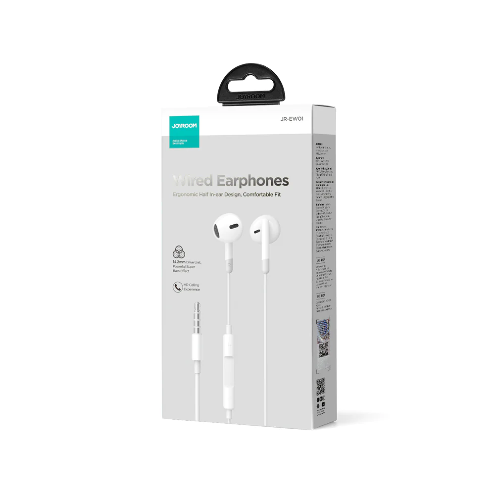 JR-EW01 3.5MM Wired Series Half In-Ear Wired Earphones