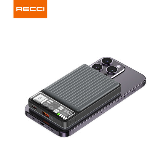 RECCI RPB-W18 22.5W+15W MAGNETIC WIRELESS POWER BANK 10000MAH باور بانك ريتشي