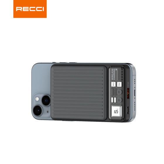 RECCI RPB-W18 22.5W+15W MAGNETIC WIRELESS POWER BANK 10000MAH باور بانك ريتشي
