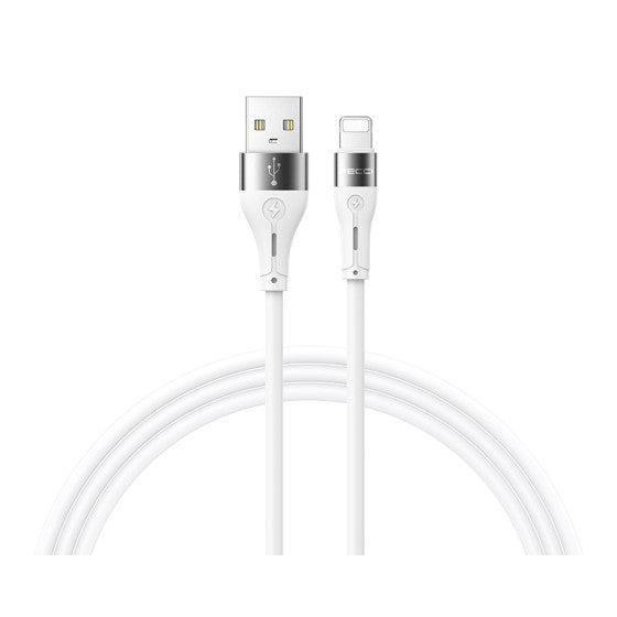 RECCI RS11 2.4A  SILICONE FAST CHARGING CABLE 1M - WHITE