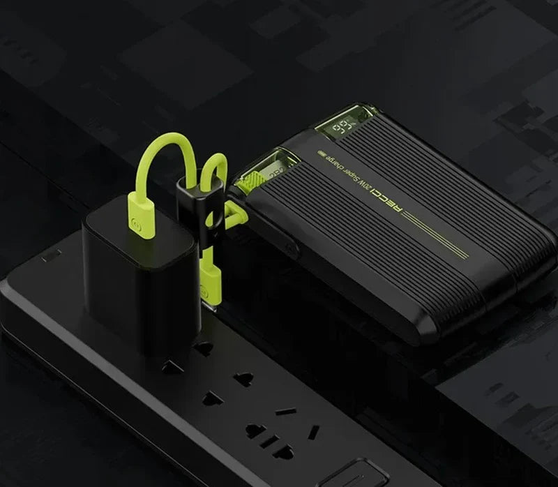Recci RPB-P13 10000mAh Power Bank – PD20W Fast Charging with Built-in Cables